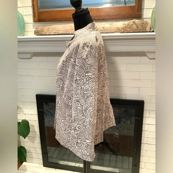 #173 Gorgeous Chicos Cotton Button Front Jacket/Blazer Size 1 Medium - Picture 7 of 11